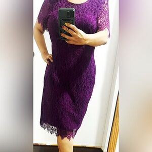 Elegant Purple Lace Dress